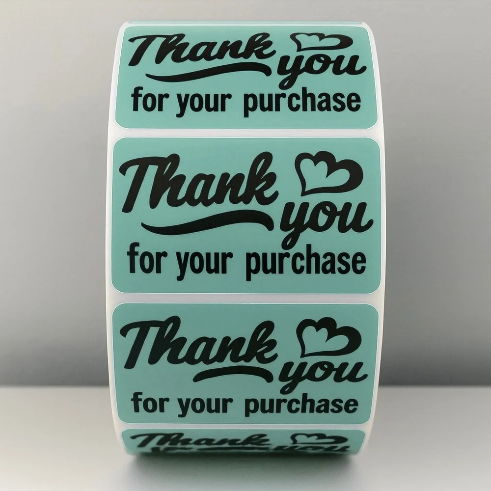 💗 Pink Thank You Stickers– 2x1” Cute Labels for Packages & Small Business 100